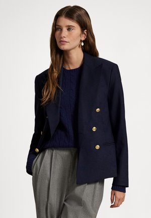 DOUBLE-BREASTED STRETCH-WOOL BLAZER - Blazer - navy