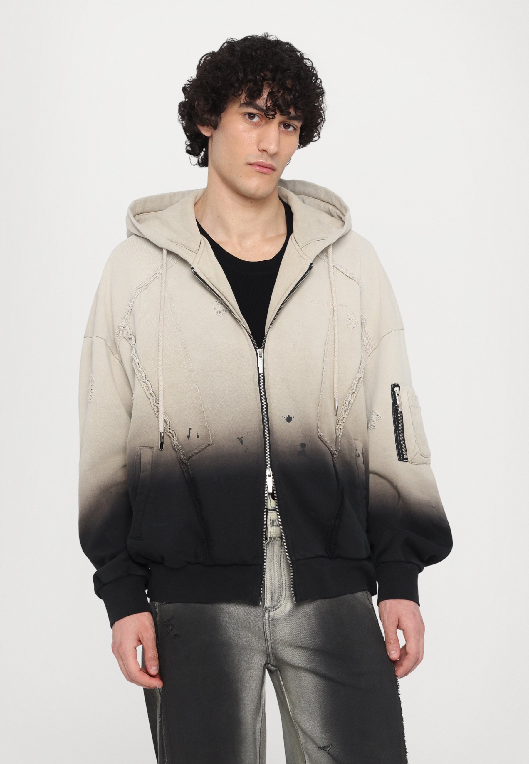 Feng Chen Wang DECONSTRUCTION ZIP HOODIE UNISEX - Zip-up