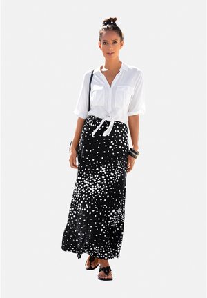 A-line skirt - schwarz-weiß-bedruckt