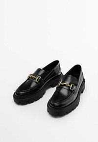 Massimo Dutti Loaferit/pistokkaat - black