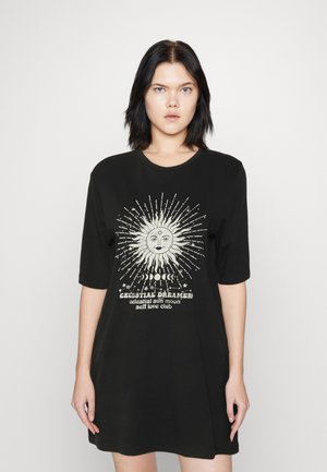 Noisy May NMZODIAC SLEEVE - T-shirt imprimé - black