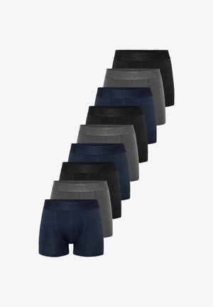 Boxershorts-Set in verschiedenen Schattierungen von Schwarz, Grau und Marineblau. Hergestellt aus weichem Stoff mit logo-prägierten Taillenbändern.