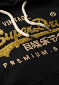 Superdry & Co EMBELLISHED VINTAGE LOGO GRAPHIC - Felpa con cappuccio - jet black