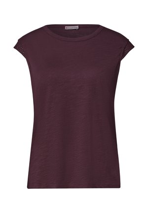 Street One, DROPPED SHOULDER SHIRT MIT CROCHET DETAILS - T-shirt basique - rustic rouge
