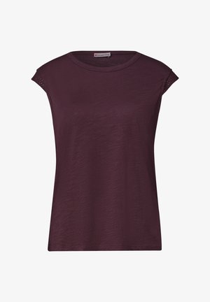 Street One, DROPPED SHOULDER SHIRT MIT CROCHET DETAILS - T-shirt basique - rustic rouge