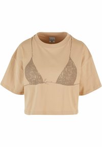 Karl Kani - SIGNATURE CROP - T-Shirt print - sand Thumbnail-Bild 1