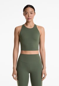 OYSHO COMFORTLUX STRAP WITH CUPS - Felső - mottled dark green