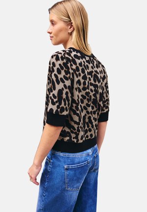 Street One Studio, KURZARM JACKE IM STRICK-LOOK MIT PRINT - Gilet - black