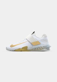 SAVALEOS - Training shoe - white/metallic gold/wolf grey/ photon dust