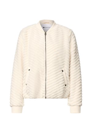 Street One, TEDDY JACKET WITH A ZIGZAG PATTERN THAT IS STRUCTURED - Blouson bomber - pure beige