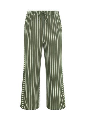 Yours Clothing, PLUS SIZE WIDE LEG TROUSERS. - Bukser - khaki