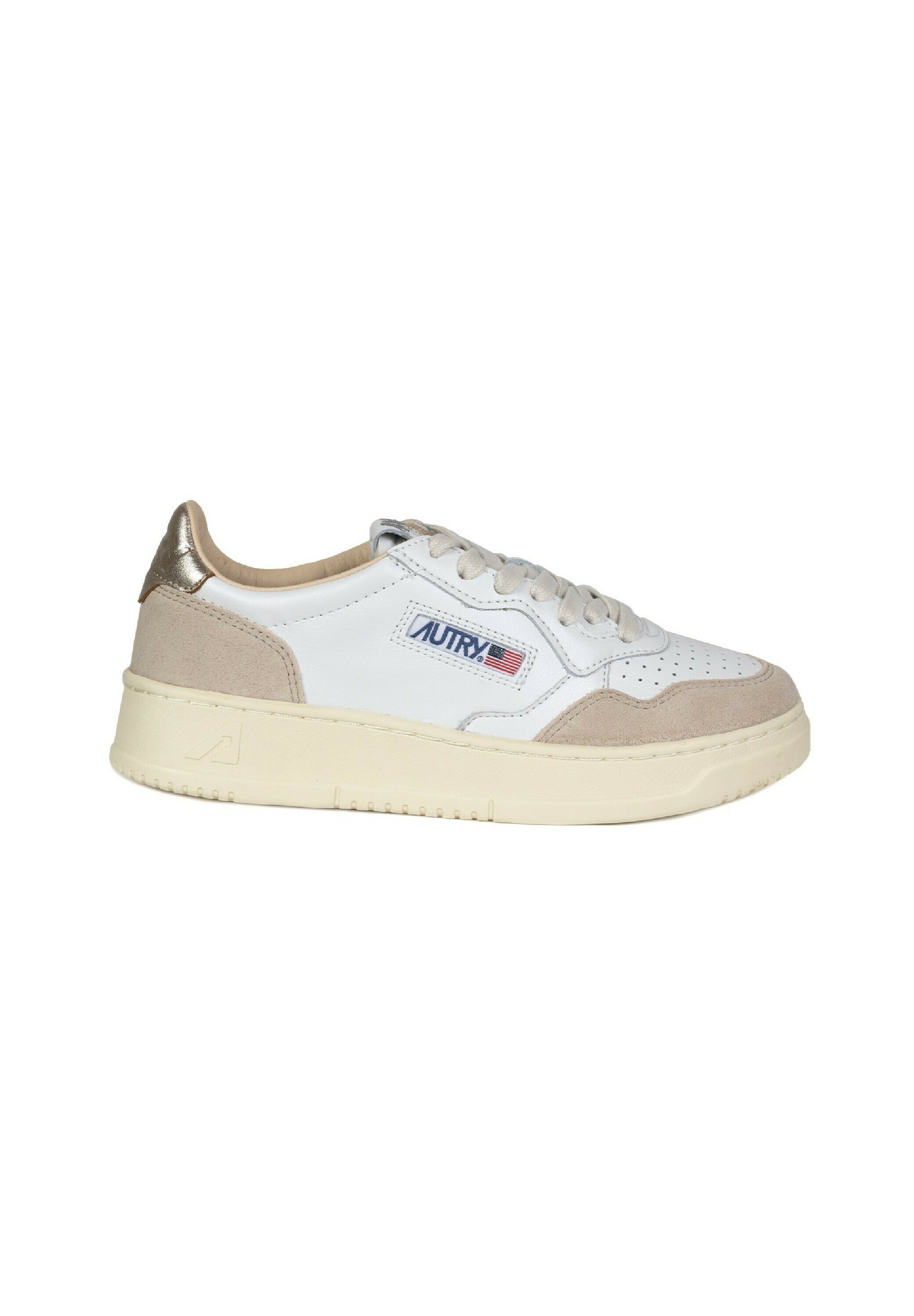 スニーカー AUTRY Medalist Low low-top leather sneakers BIANCO ORO Autry Medalist Low Sneakers In White And Gold Leather