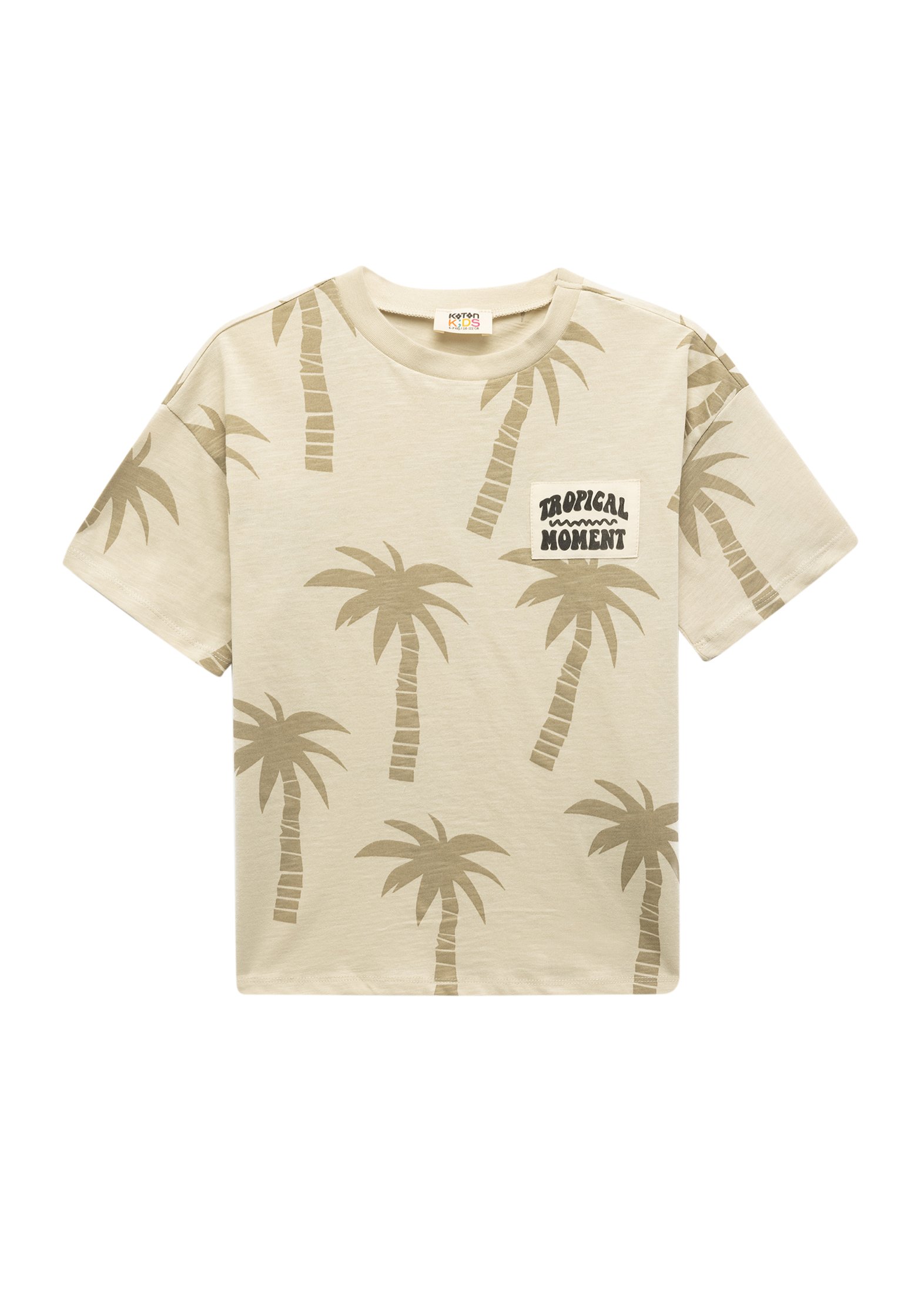 O'Rageous Boys' Palm Floral Cabana Printed Short Sleeve Swim Shirt