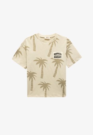 Koton SHORT SLEEVE - Printtipaita - beige