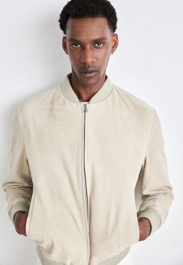 BECKHAM X BOSS MILO - Leather jacket - light beige3