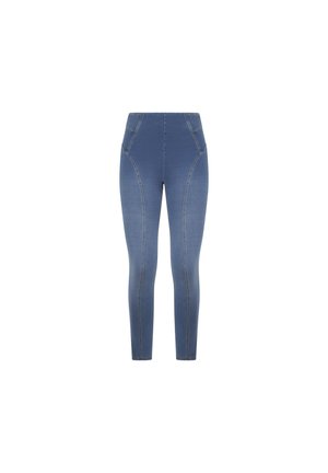 VITA ALTA CON IMPUNTURE DECORATIVE - Legging (type pantalon) - jeans chiaro cuciture beige