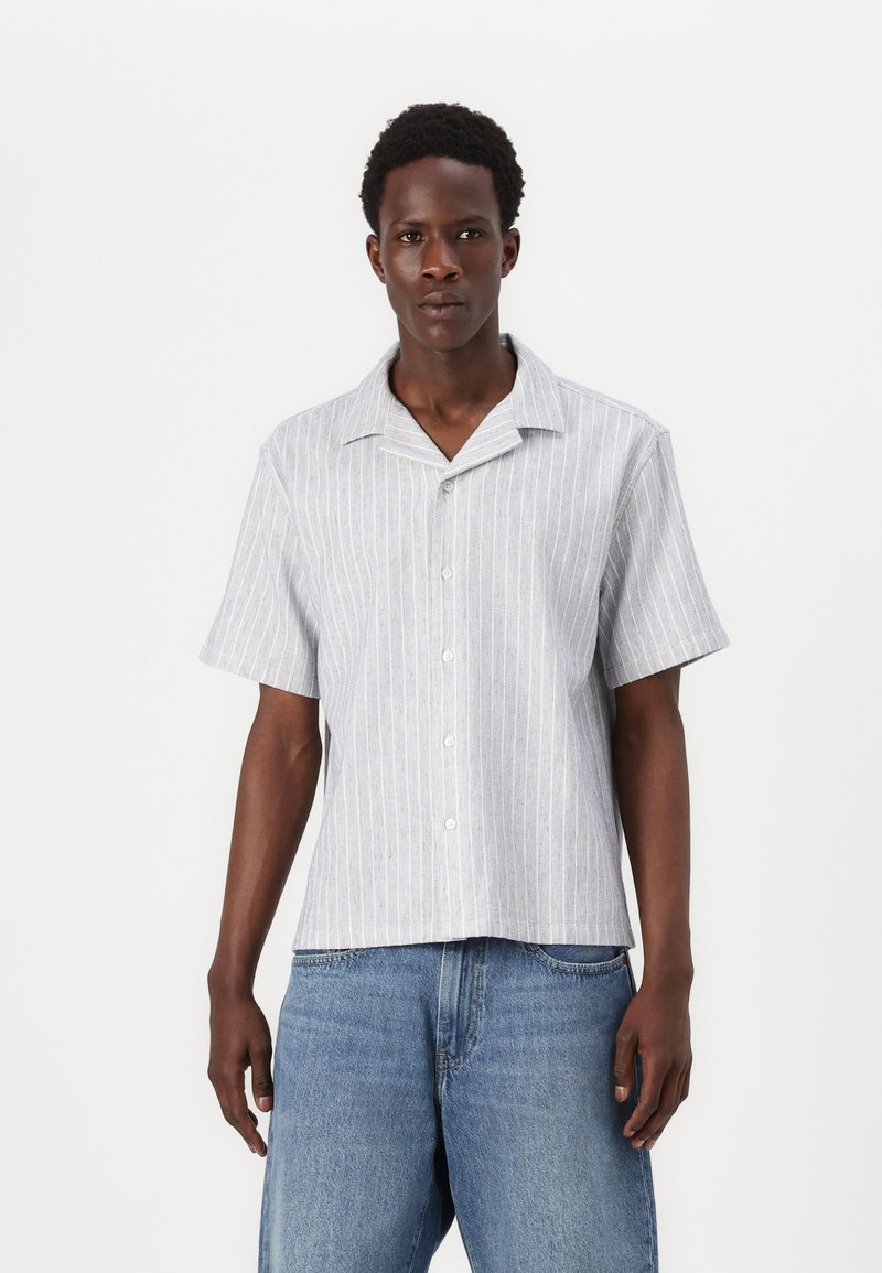 Abercrombie & Fitch - BOTTOMS FABRIC LAYER ON - Chemise - dark blue, Agrandir