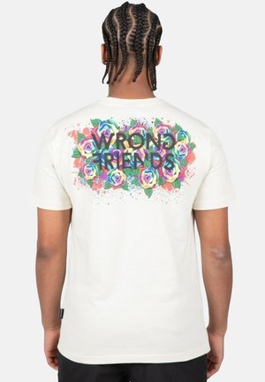 Wrong Friends TAMBA ROSES - T-shirt con stampa - coconut white