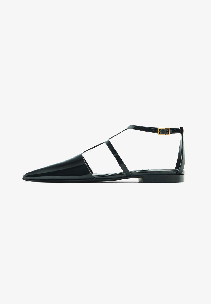 Massimo Dutti Ballerina's met enkelbandjes - black