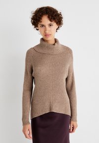 ONLY ONLKATIA SADDLE ROLL NECK - Maglione - malt ball