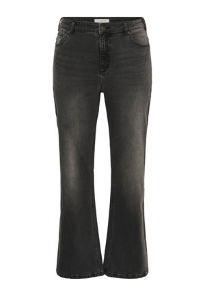 Kaffe Curve, KCFLORA FLARED LONG JEANS - Jean flare - grey vintage wash