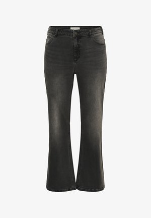 Kaffe Curve, KCFLORA FLARED LONG JEANS - Jean flare - grey vintage wash
