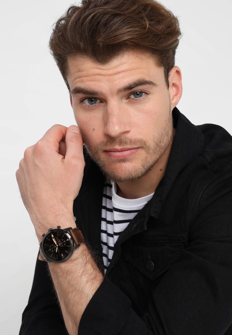 Fossil 44MM TOWNSMAN - Chronograph watch - braun/brown - Zalando