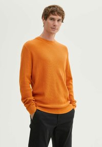 TOM TAILOR STRUKTURIERTER RUNDHALS - Trui - pumpkin orange melange