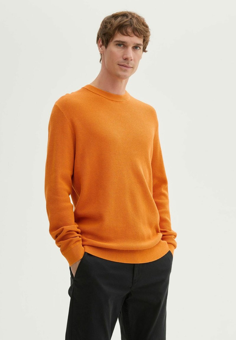 TOM TAILOR STRUKTURIERTER RUNDHALS - Trui - pumpkin orange melange