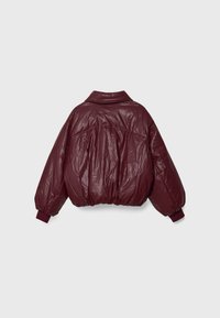 Stradivarius EFFECT PUFFER - Kunstlederjacke - bordeaux