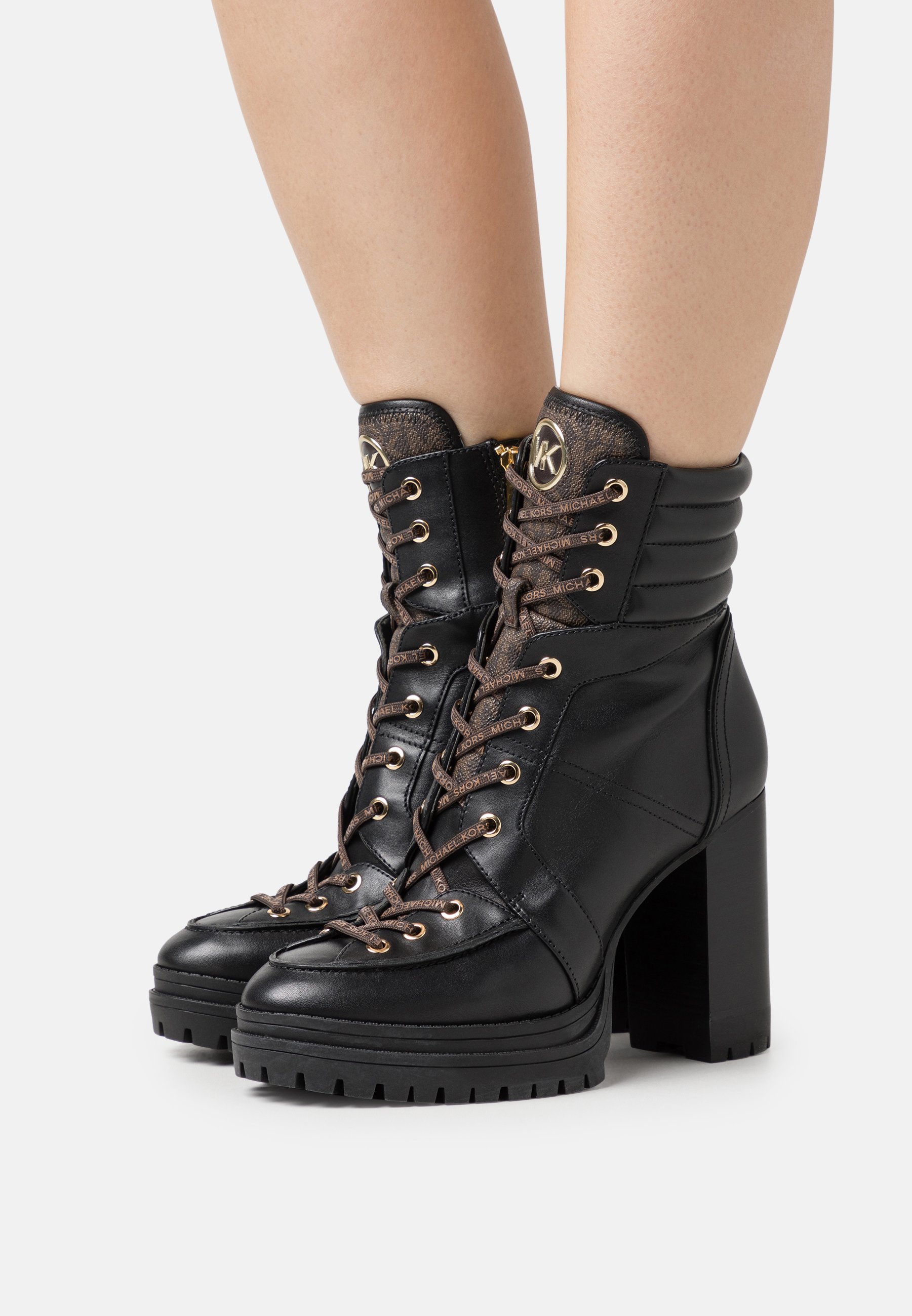 Michael kors black lace up boots Clearance