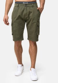 INDICODE JEANS - CARGO COEUR - Shorts - army Miniatuurafbeelding 1