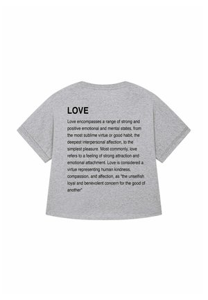 LOVE DEFINITION  BACK PRINT ROLLUP TEE OVERSIZED - T-shirt imprimé - mottled grey