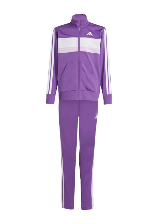 adidas SEASONAL ESSENTIALS TIBERIO 3 STRIPES TRICOT TRACKSUIT-JUNIOR UNISEX SET - Chándal - active purple/white — photo 5