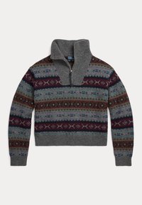 FAIR ISLE WOOL HALF-ZIP SWEATER - Svetrík - grey multi