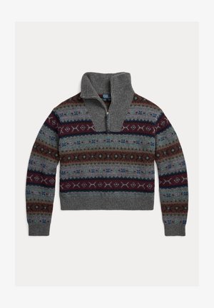 Polo Ralph Lauren, FAIR ISLE WOOL HALF-ZIP SWEATER - Maglione - grey multi