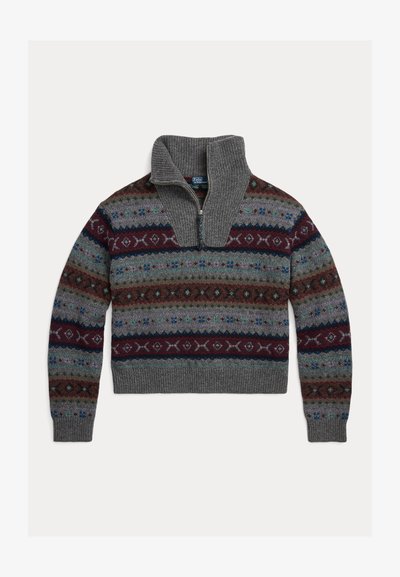 Polo Ralph Lauren FAIR ISLE WOOL HALF-ZIP SWEATER - Džemperis - grey multi