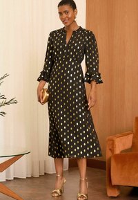 Love & Roses DASH FOIL FLUTE SLEEVE REGULAR FIT - Rochie de zi - black