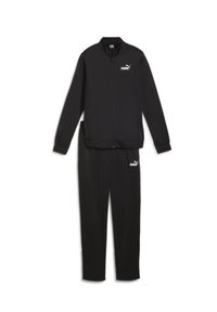 Melnas sporta uzvalks, kas sastāv no ar rāvējslēdzēju aizdaram un saskaņotajām biksēm. Izgatavots no gludas auduma, ar baltu logo uz abām daļām.