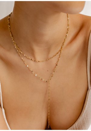 FLATTENED LINK Y LAYERED - Necklace - goldfarben