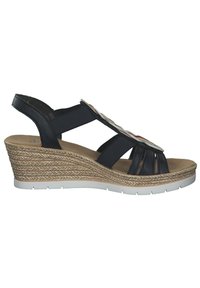 Rieker Wedge sandals - pazifik/weiss/rosso