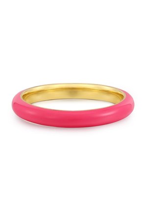 Rožu bangles ar gludu virsmu un noapaļotu dizainu. Iekšpusei ir spīdīga zelta apdare. Viegls ar gludu tekstūru.