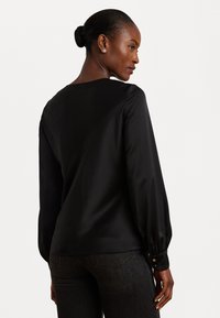 Lauren Ralph Lauren CUTOUT SATIN CHARMEUSE BLOUSE - Camicetta - black