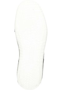 Fehér gumitalp, texturált tapadási mintázattal és enyhe kopással, fekete felső széllel. Nincsenek további részletek vagy jelölések láthatók.