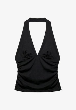 PULL&BEAR, GATHERED HALTER - TOP - Débardeur - black