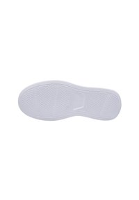 Suela de zapato de goma blanca con una superficie texturizada, que presenta un patrón de diamantes y secciones lisas para mejorar el agarre y la flexibilidad.