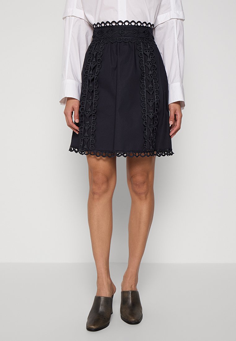 RIANI A-lijn rok donkerblauw