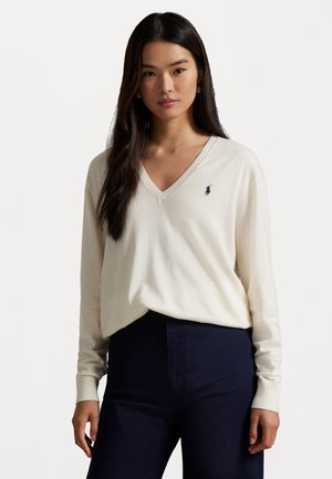 Polo Ralph Lauren COTTON V-NECK SWEATER - Strikkegenser - collection cream