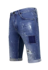 Local Fanatic BROEK VERFSPATTEN - Jeansshort - blauw