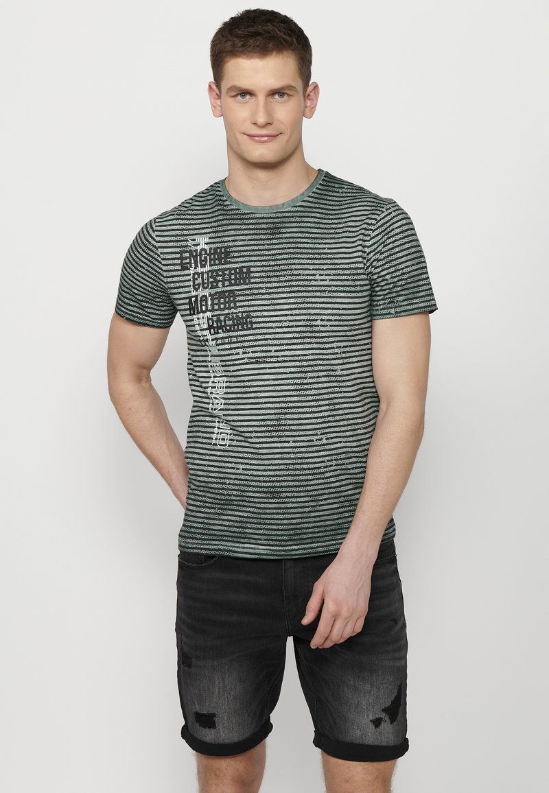 Koroshi SHORT SLEEVE - Triko s potiskem - kaki khaki
